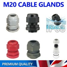 Cable Gland Waterproof 20mm 10 PCS Compression Stuffing Nut Washer IP68 M20