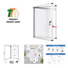 Swansea Enclosed Bulletin Board Dry Erase Noticeboard Lockable Display Boards...