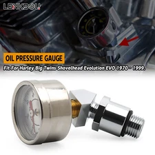 0-60 PSI Oil Pressure Gauge Kit For Harley Evolution Shovelhead Big Twin Engine