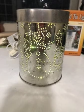 Punched tin can light- snowman scene from LTD commodities