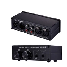 2-IN-2-OUT Analog Audio Switcher Box XLR/ RCA with Volume Control Passive Preamp
