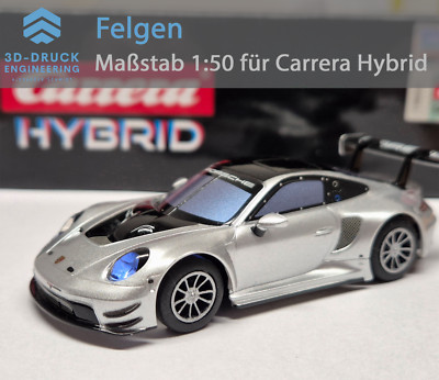 Felgen Reifen Rad Maßstab 1:50 passend zu Carrera Hybrid Rennfahrzeug Slotcar