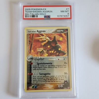 Pokemon Team Magma's Aggron 7/95 PSA 8 Team Magma vs Aqua Holo