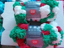 Red Heart Pomp-a-Doodle jumbo yarn, Holiday, lot of 2 14 yds ea 
