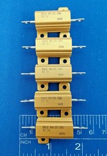 LOT OF 5 DALE NH-25 25W 1OHM 1 8305 RESISTORS