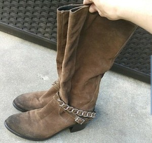 silver mid calf boots