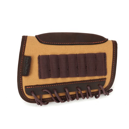TOURBON Canvas Leather Cheek Riser Rest Rifle 410 Cartridges 30-06 Shells Holder - Picture 4 of 24