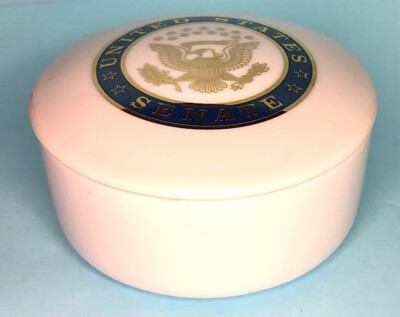 United States Senate  Ceramic Trinket Dish with Lid  4''x2'' Made in US