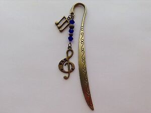 Tibetan Silver Bookmark-Gold Beads & MUSIC NOTE/TREBLE CLEFT MUSICIAN.