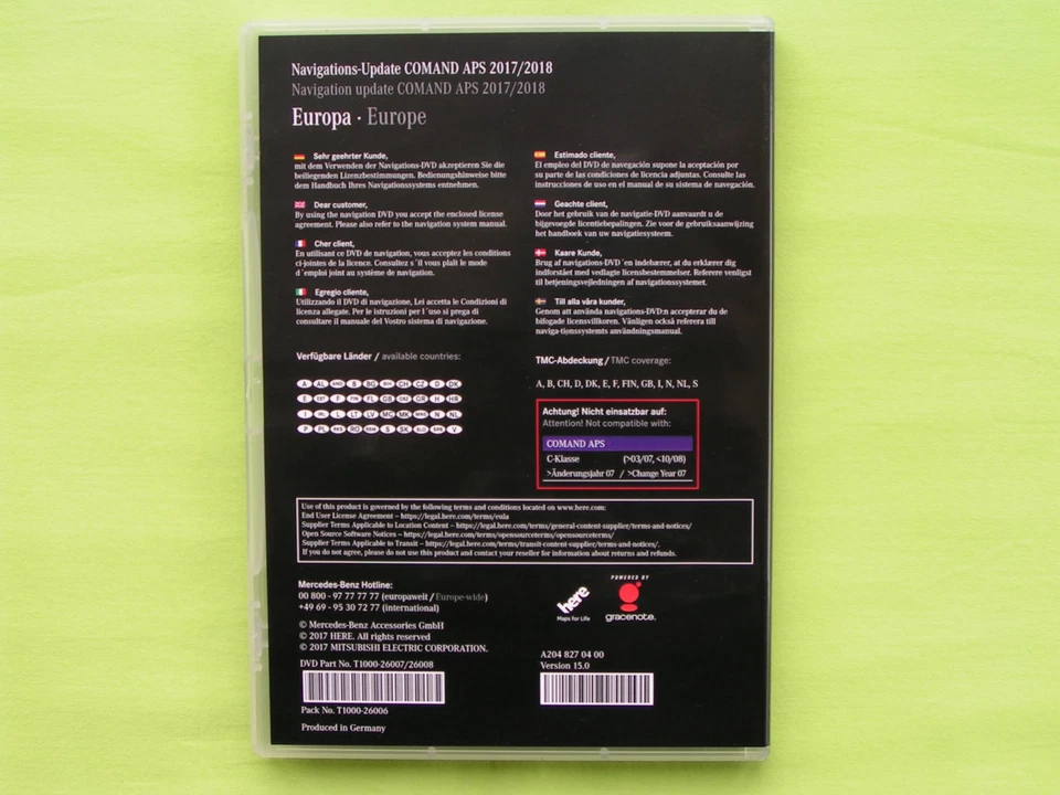 DVD NAVIGATION MERCEDES BENZ COMAND APS 2018 C KLASSE GLK SLS AMG 15.0 NTG 4 TOP - Bild 2 von 4