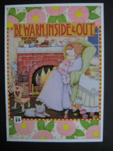 UNUSED 1991 vintage greeting card Mary Engelbreit NEW BABY Be Warm Inside & Out