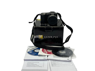 WORKING Nikon Coolpix L100 10mp 15x Zoom Digital Camera w/ Box & Manuals