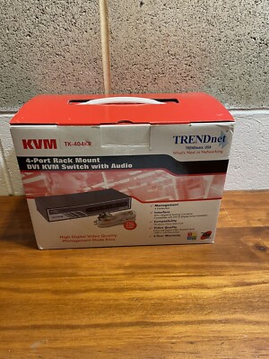 Trendnet KVM TK-404KR 4 Port Rack Mount DVI KVM switch With Audio 