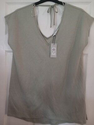 b28 ladies top new tags primark size 12 to 14 khaki green Tie Across Primark