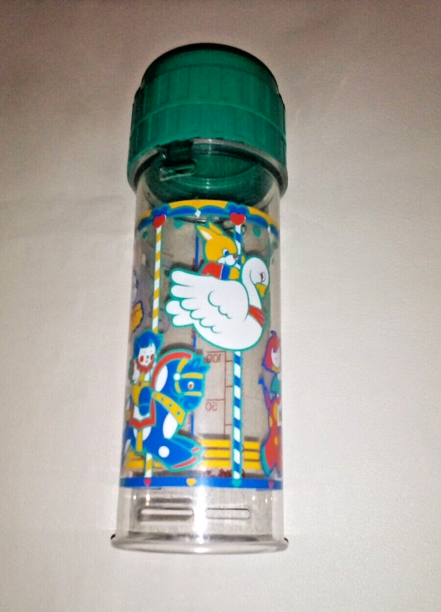 Vintage Playtex Baby Bottle Drop Ins 8 oz. Green Cap Ring Carousel 1993
