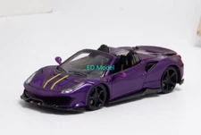 BN TPC 1:64 Purple Novitec 488 Convertible Sports Model Diecast Metal Car