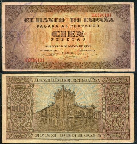  España  100 pesetas 1938 serie H MBC/VF           - Imagen 1 de 1