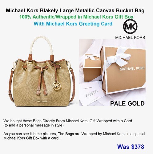Metallic Canvas Bucket Bag 
