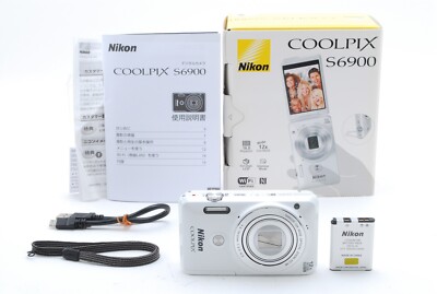 Near Mint in Case】Nikon Coolpix S6900 white Digital Camera 12x