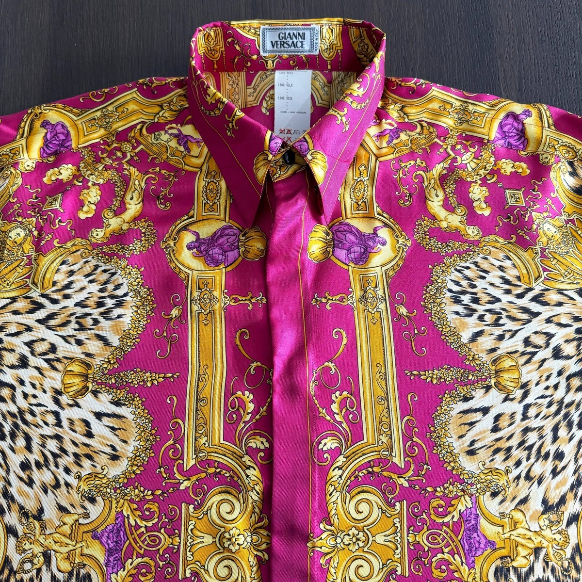 GIANNI VERSACE silk shirt Baroque Sauvage print size IT 46 from