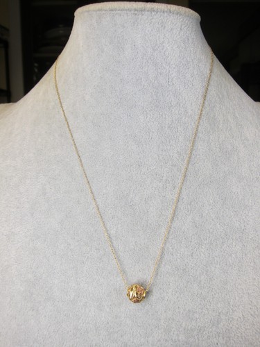 Schöne 19" 14K Gelbgold Kette mit BHG Black Hills Gold Perlen Anhänger 2,1g