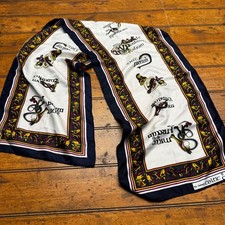 9th Century Celtic Art Scarf Navy Cream Book of Kells Illuminated Manuscript