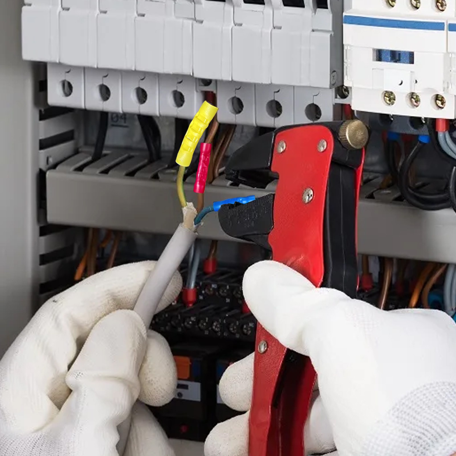 200PCS Insulated Electrical Wire Terminal Straight Butt Splice Crimp Connectors