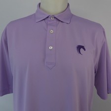 Turtleson Golf Polo Shirt Men's Large Solid Purple Horse Head Embroidered Logo