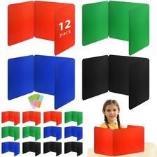12 PCS Colorful Plastic Student Desk Dividers Folders Privacy Panel Boards