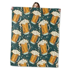 Throw Blanket for Girls Boys Kids Adults, 50x60 in, Cozy 50"x60" Beer Mug