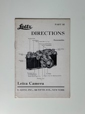 Leitz Directions Leica Camera Part III Accessories Instruction Manual
