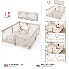 Baby Playpen,79"x59" Foldable Playpen for Babies and Toddlers with Gate,Large...