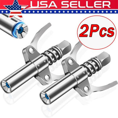 #ad 2X Grease Gun Coupler Double Handle High Pressure Quick Release Lock Oil Nozzles $10.55