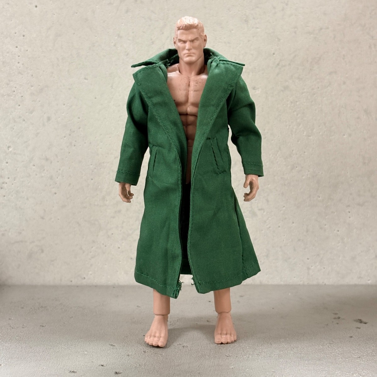 SU-LTC-GR: 1/12 Green Wired Trench Coat for 6 inch action figure