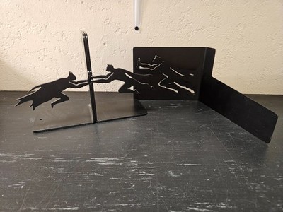 HK RARE METAL LOT OF (2) BATMAN SUPERMAN SILHOUETTE BOOKENDS Visit My eBay Store