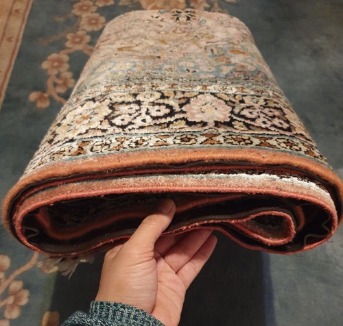 Seiden Handgeknüpfter Orientteppich LEBENSBAUM 124×192cm Vintage Seide Teppich - Bild 19 von 24