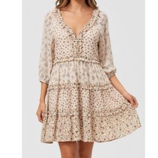 NWT SÉZANE Vivi Dress, Patchwork Mini Flowers, FR36/US4