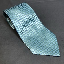 BCBG Attitude Tie Dots 58  x3.75  Geometric 100 Silk Hand Made Blue