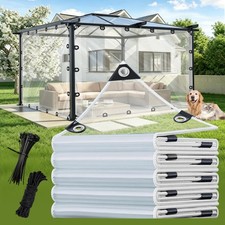 Clear Tarp 8x20 FT Clear Tarps Heavy Duty Waterproof, Transparent Tear Resistant