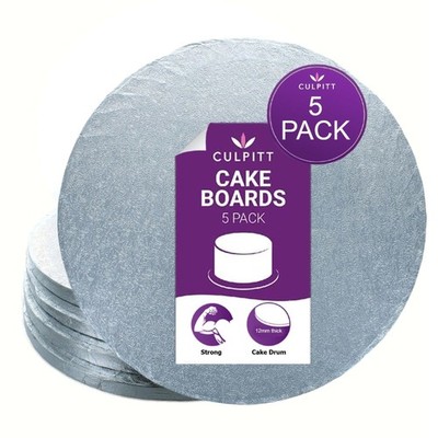 Culpitt 10'' Cake Board | 5er Pack | Trommel, Silberfarn, 10 10 Zoll, 