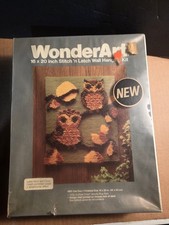 WonderArt 16x20" Stitch 'n Latch Wall Haning Kit Owl Duo 4901