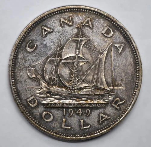 1949 Canada $1 Silver Dollar - Newfoundland Commemorative