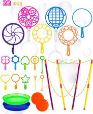 Giant Bubble Wands, Big Bubble Wands Toys Set with Tray Bulk Funny Bubbles Maker