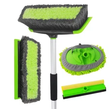 62'' Car Wash Brush with Long Handle Kit Chenille Microfiber Mop Mitt Window