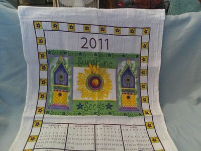 2011 Kitchen Tea Towel Calendar Sunshine, Seeds, Birdhouses Sultan's Linens
