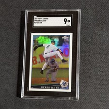 SGC 9 - 2009 Derek Jeter Topps Chrome Refractor #98 New York Yankees