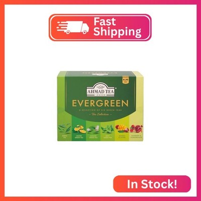 Ahmad Tea Green Tea, Evergreen Selection Pack Teabags, 60 Foil Teabags - Caffein