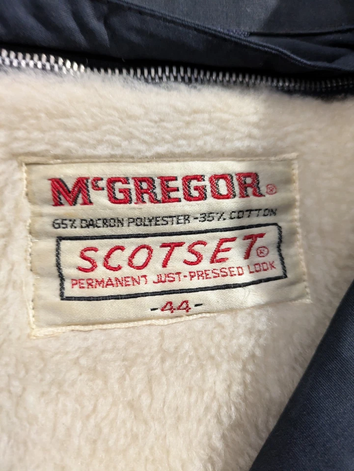 Jaqueta de Trabalho Vintage Anos 80 McGregor Scotset - Forrada Sherpa - 44R - Azul - Imagem 3 de 4