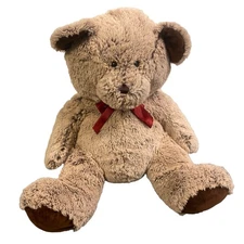 Hugfun Teddy Bear Medium Size Brown Bear Red Bow Valentines Day Birthday Holiday