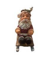 Vintage Santa Claus Resin Figure Christmas Ornament Hand-Painted